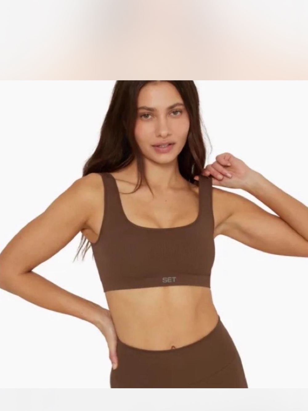 SET Active Ribbed Sports Bra + Shorts Set
— Brown | Size XL -sculpt flex
